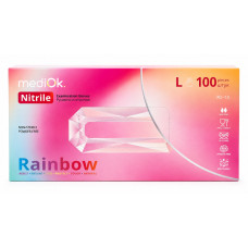 Нітрилові рукавички Mediok Rainbow, мікс 5 кольорів, розмір L, 100 шт